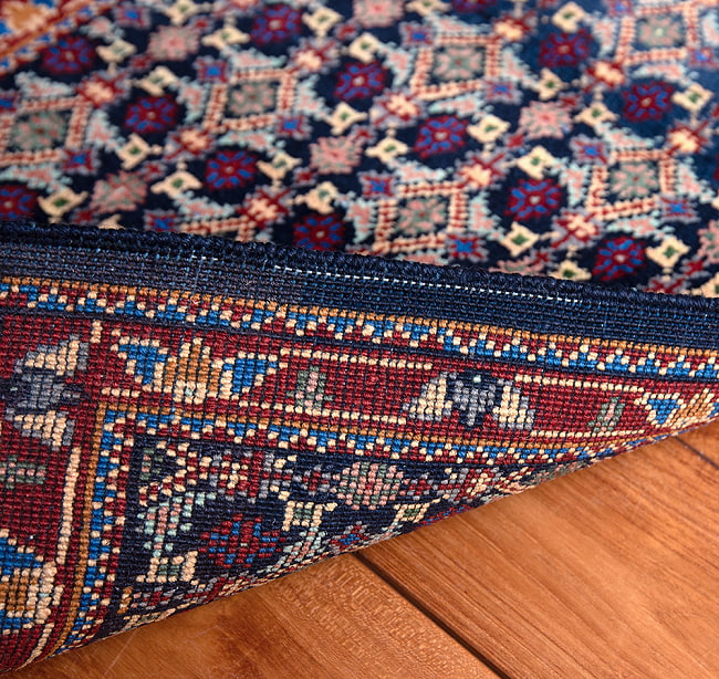 【一点物】パシュトゥンの手織り絨毯 - 66cm x 48cm 14 - 裏面です。手織りなのがわかります