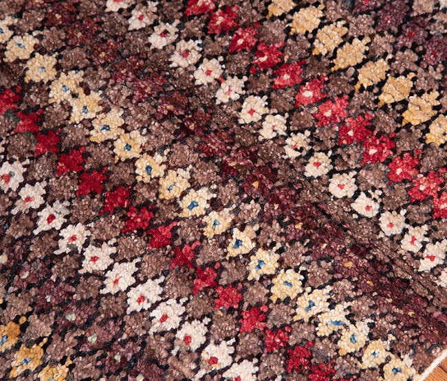 【一点物】パシュトゥンの手織り絨毯 - 73cm x 55cm 10 - アップにしました