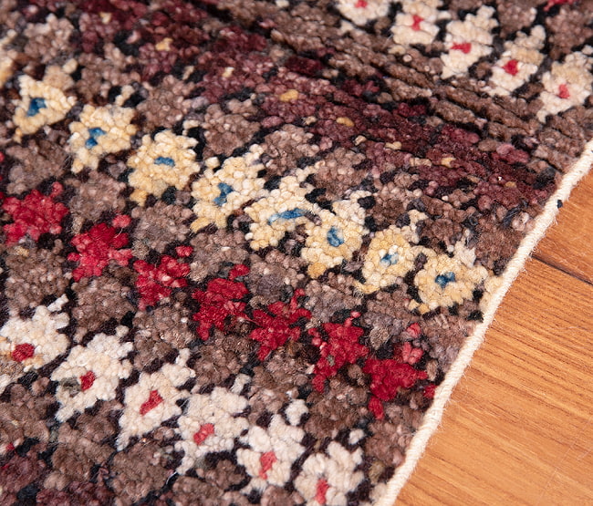 【一点物】パシュトゥンの手織り絨毯 - 73cm x 55cm 12 - アップにしました