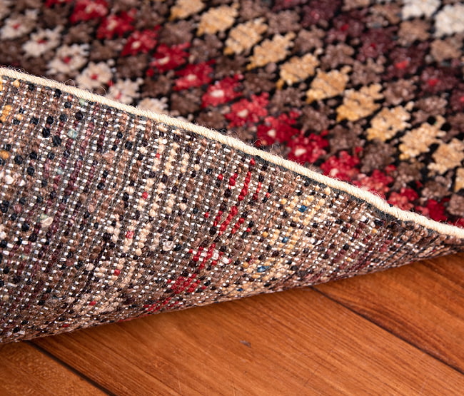 【一点物】パシュトゥンの手織り絨毯 - 73cm x 55cm 15 - 裏面です。手織りなのがわかります