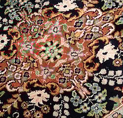 ナシールさんの手織りシルク絨毯 シュリーナガル カシミール カーペット[約90cm x 約60cm] - サブ3