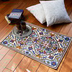 【1点物】チェーンステッチ アリワークが美しい カシミールのシルクラグ【約60cm x 90cm】 - サブ4