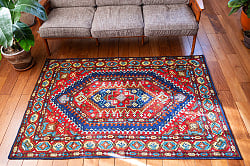 【1点物】チェーンステッチ アリワークが美しい カシミールのウールラグ【約120cm x 180cm】 - サブ2