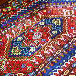 【1点物】チェーンステッチ アリワークが美しい カシミールのウールラグ【約120cm x 180cm】 - サブ5