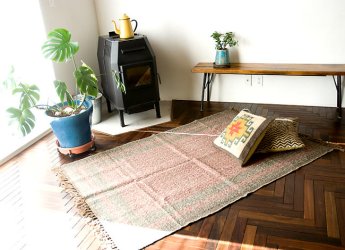 インドのラグ ジュート・ダリー - 伝統模様　【約180cm×約120cm】の商品写真