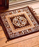 インドのエスニック絨毯 ミニ【約48cm×約50cm】 茶色の商品写真