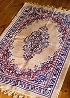 インドのエスニック絨毯 ロング【約110cm×約68cm】 ベージュの商品写真