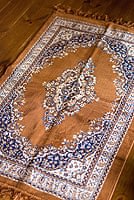 インドのエスニック絨毯 ロング【約110cm×約68cm】 黄土の商品写真