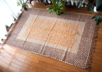 【1点物】インドキリム　ジュート・ダリー - リバーシブル【188cm x 123cm】の商品写真