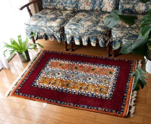 手織りのインド絨毯【約120cm x 約80cm】 の通販[送料無料] - TIRAKITA.COM