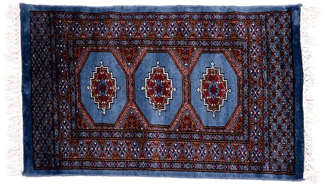 ザンスカール遊牧民の手織りのアンティック絨毯【たてｘよこ　約60cm x 105cm】 3 - 全体像です