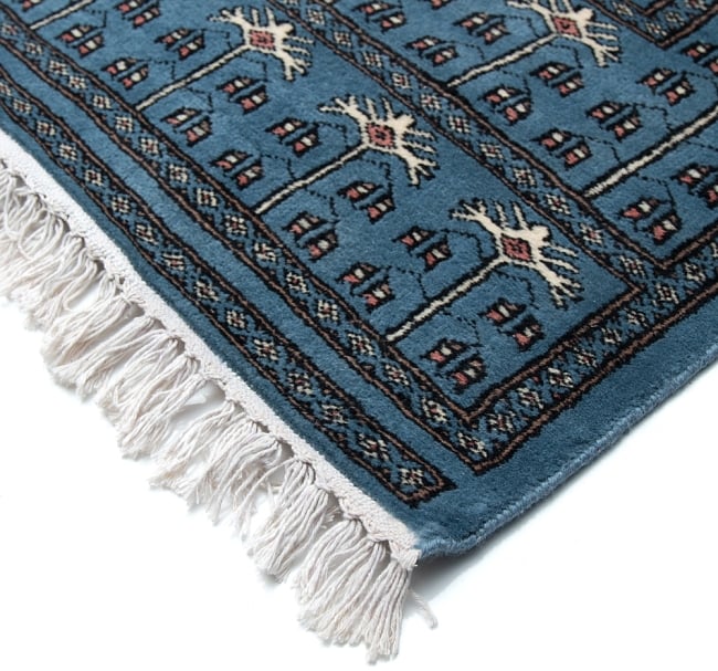 ザンスカール遊牧民の手織りのアンティック絨毯【たてｘよこ　約80cm x 130cm】 8 - フリンジの部分です