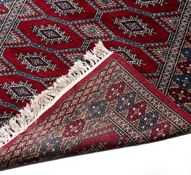 ザンスカール遊牧民の手織りのアンティック絨毯【たてｘよこ　約80cm x 160cm】 10 - 裏面はこのような感じになっています