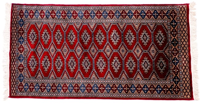 ザンスカール遊牧民の手織りのアンティック絨毯【たてｘよこ　約80cm x 160cm】 3 - 全体像です