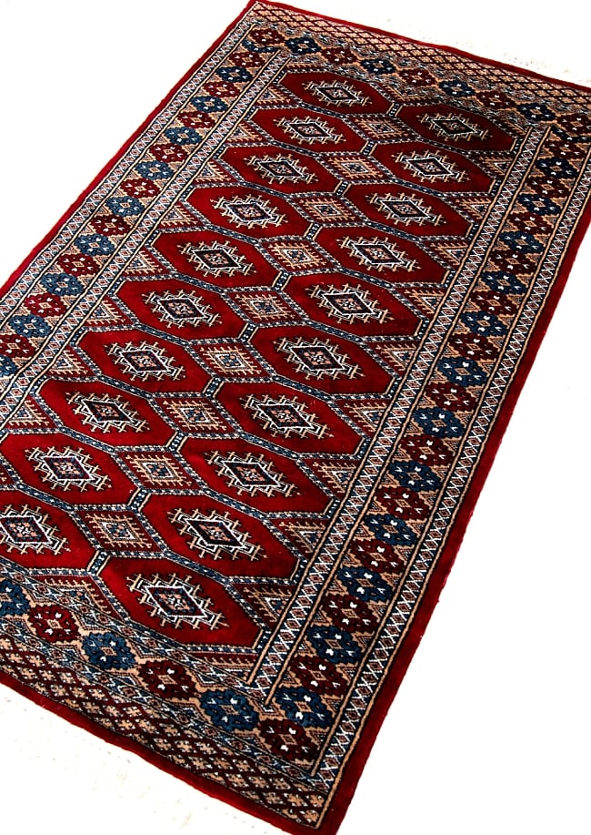 ザンスカール遊牧民の手織りのアンティック絨毯【たてｘよこ　約80cm x 160cm】 4 - 部分拡大です