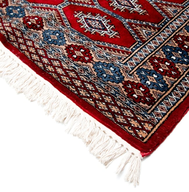 ザンスカール遊牧民の手織りのアンティック絨毯【たてｘよこ　約80cm x 160cm】 8 - フリンジの部分です