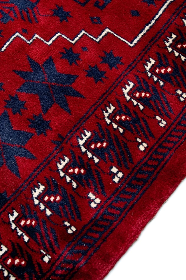 ザンスカール遊牧民の手織りのアンティック絨毯【たてｘよこ　約100cm x 170cm】 7 - 柄を拡大してみました