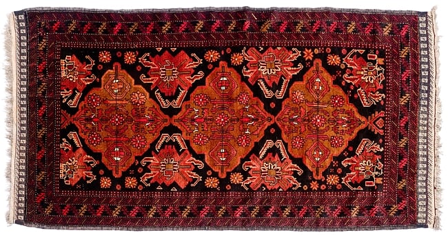ザンスカール遊牧民の手織りのアンティック絨毯【たてｘよこ　約115cm x 220cm】 2 - アングルを変えて撮影しました