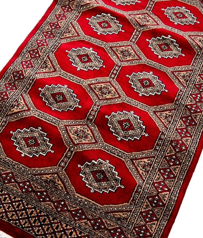 ザンスカール遊牧民の手織りのアンティック絨毯【たてｘよこ　約90cm x 150cm】 4 - 部分拡大です