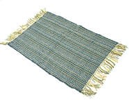 インドコットンの手織りラグマット【約65cm×約42cm】 - 灰色の商品写真