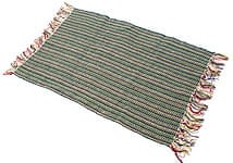 インドコットンの手織りラグマット【約100cm×約60cm】 - 薄緑の商品写真