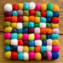 まんまるフェルト　コースター　四角（小粒） - サブ2