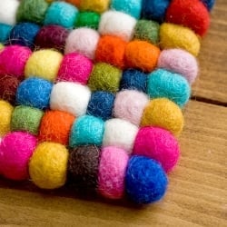 まんまるフェルト　コースター　四角（小粒） - サブ3