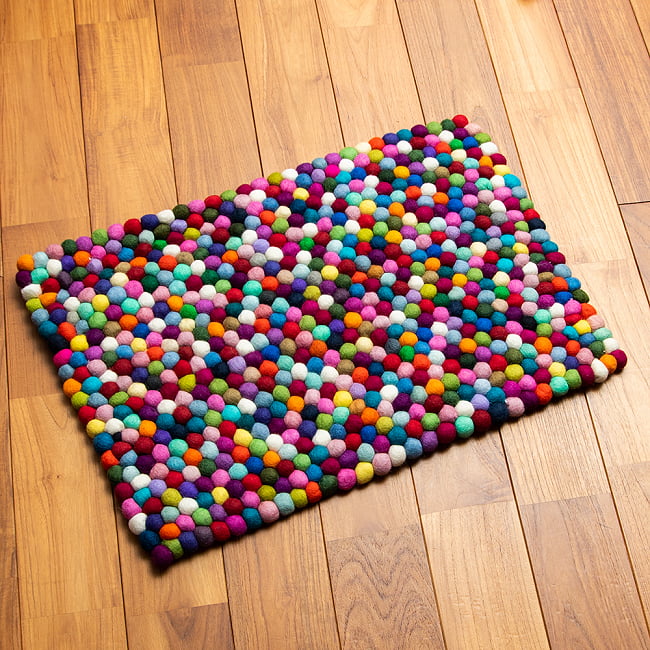 まんまるフェルトルームマット【65cm×45cm】 - カラフルの写真まんまる,マット,フェルトマット