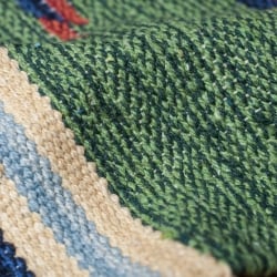 HANDLOOM RUG コットン キリム ラグ【約60cm×約42cm】 - サブ4