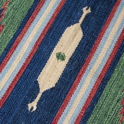 HANDLOOM RUG コットン キリム ラグ【約60cm×約42cm】 - サブ5