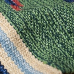 HANDLOOM RUG コットン キリム ラグ【約88cm×約62cm】 - サブ4