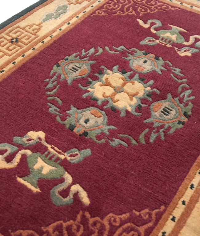 高密度】手織りのチベット絨毯【約60cm×約90cm】 の通販[送料無料 