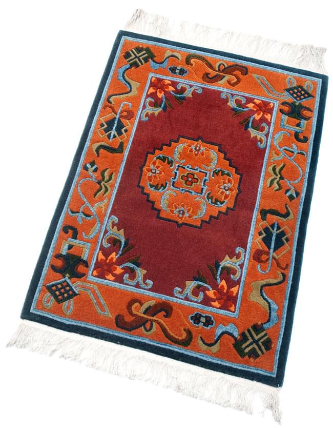 【高密度】手織りのチベット絨毯【約60cm×約90cm】