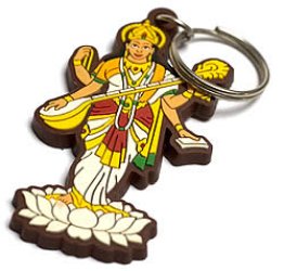 サラスバティーのラバーキーホルダー(茶)の商品写真