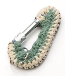 ネパールのコットンカラビナ【ベージュ×茶×緑】の商品写真