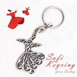 トルコのメタルキーホルダー　Sufi dance(ID-KEYHO-352)