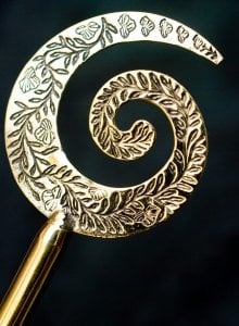 花模樣のゴールデンかんざし(ID-KNZS-134)