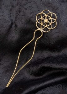 フラワーオブライフのゴールデンかんざし(ID-KNZS-150)