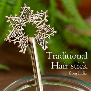 インド伝統模様　ゴールデンかんざし(ID-KNZS-168)