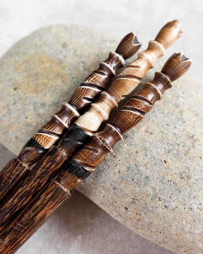 水牛の角と美しい木目のかんざし　 4 - 個体差があります。