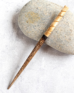 水牛の角と美しい木目のかんざし　 - サブ2