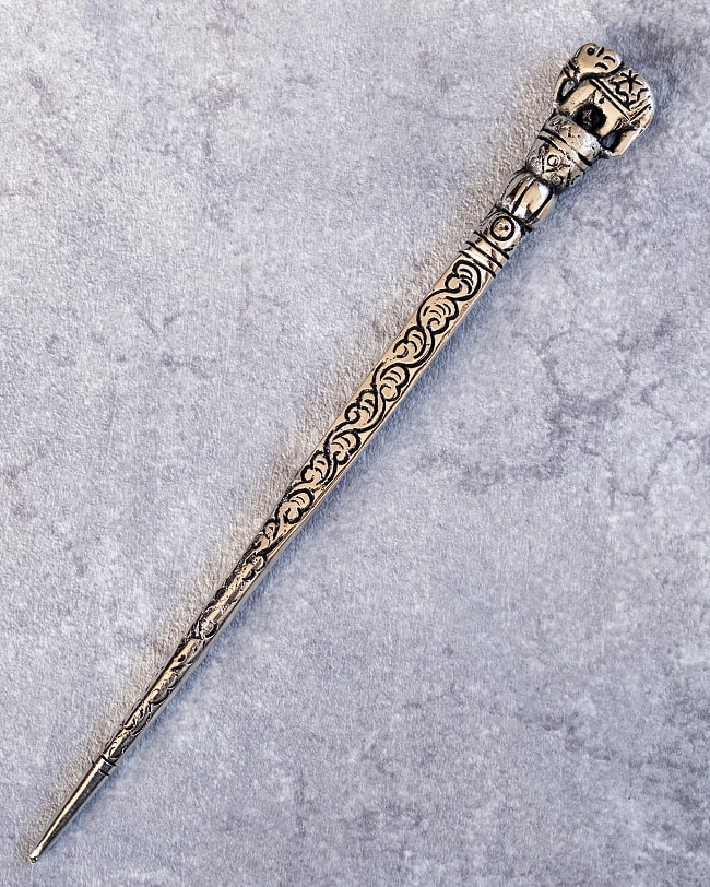 アジアン金属のかんざし　エレファント 2 - 全体写真です。