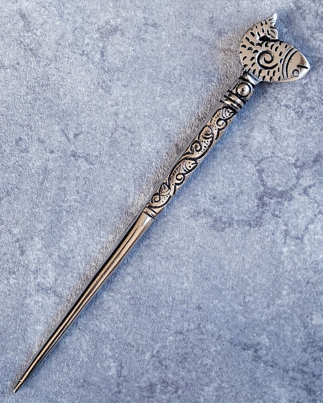 アジアン金属のかんざし　魚 2 - 全体写真です。