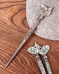 アジアン金属のかんざし　魚 - メイン