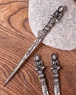 アジアン金属のかんざし　ブッダの画像