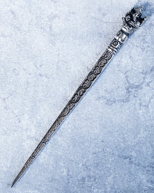 アジアン金属のかんざし　ガネーシャ 2 - 全体写真です。