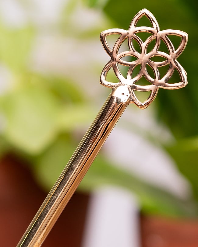 ゴールデンかんざし　フラワーの写真かんざし,エスニック,髪飾り,金色,銀色,シルバー,ゴールド,アクセサリー,アジア,インド