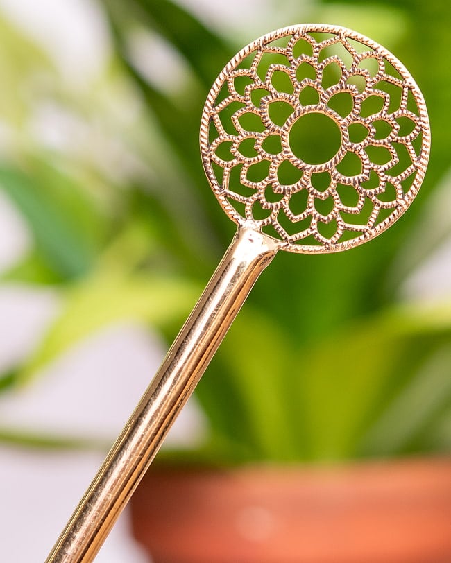 ゴールデンかんざし　マンダラの写真かんざし,エスニック,髪飾り,金色,銀色,シルバー,ゴールド,アクセサリー,アジア,インド