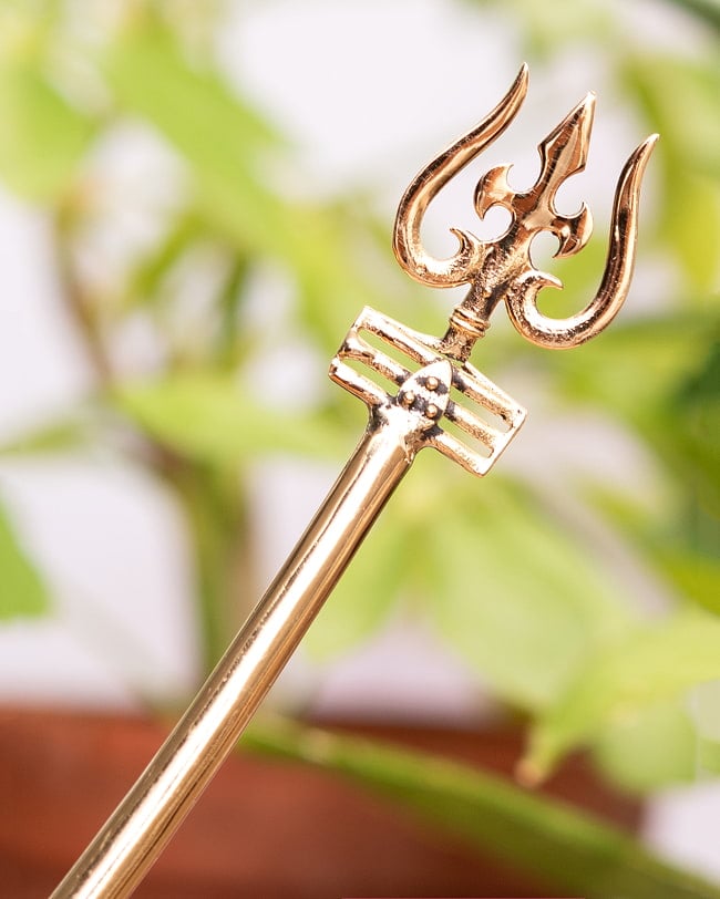 ゴールデンかんざし　三叉の写真かんざし,エスニック,髪飾り,金色,銀色,シルバー,ゴールド,アクセサリー,アジア,インド