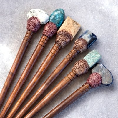 ココナッツとストーンのかんざし - アソート